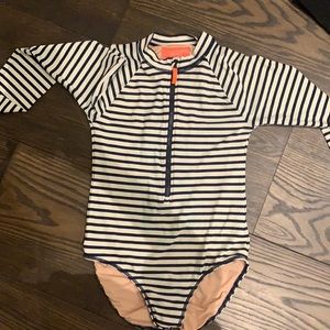 J Crew Kids one piece swim suit with long sleeves